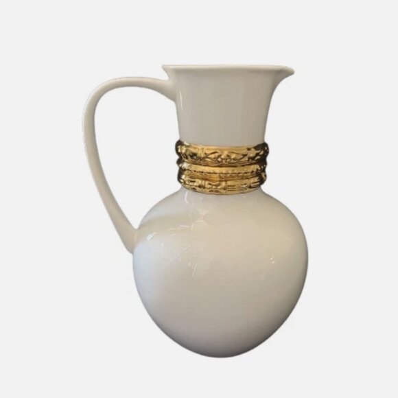 NIB Katy Briscoe 24k Gold Trim Bangles Bone China Hand Painted Creamer Pitcher - Picture 6 of 8